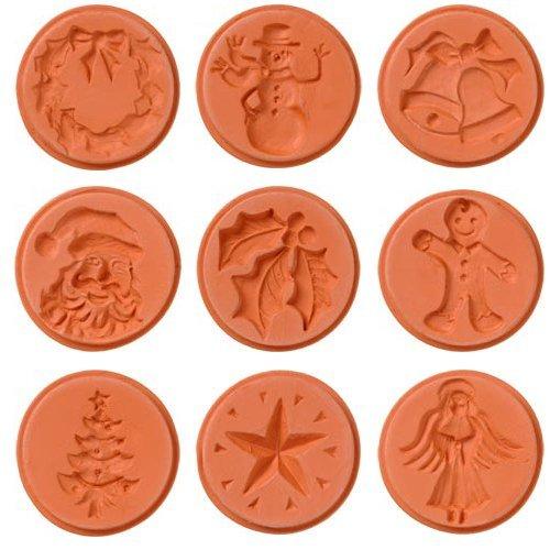 JBK Pottery Christmas Cookie Stamps, Set of 9 by JBK Pottery