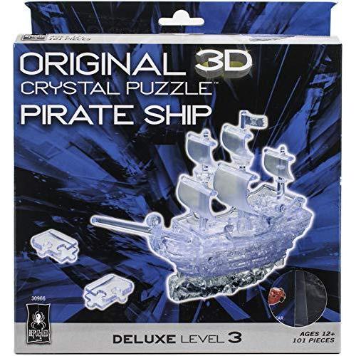 Original 3D Crystal Puzzle Deluxe Pirate Ship Clear