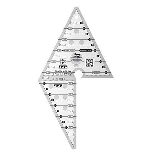Creative Grids 2 Peaks in 1 Multi-size Triangle Quilting Ruler (CGR2P1) Up