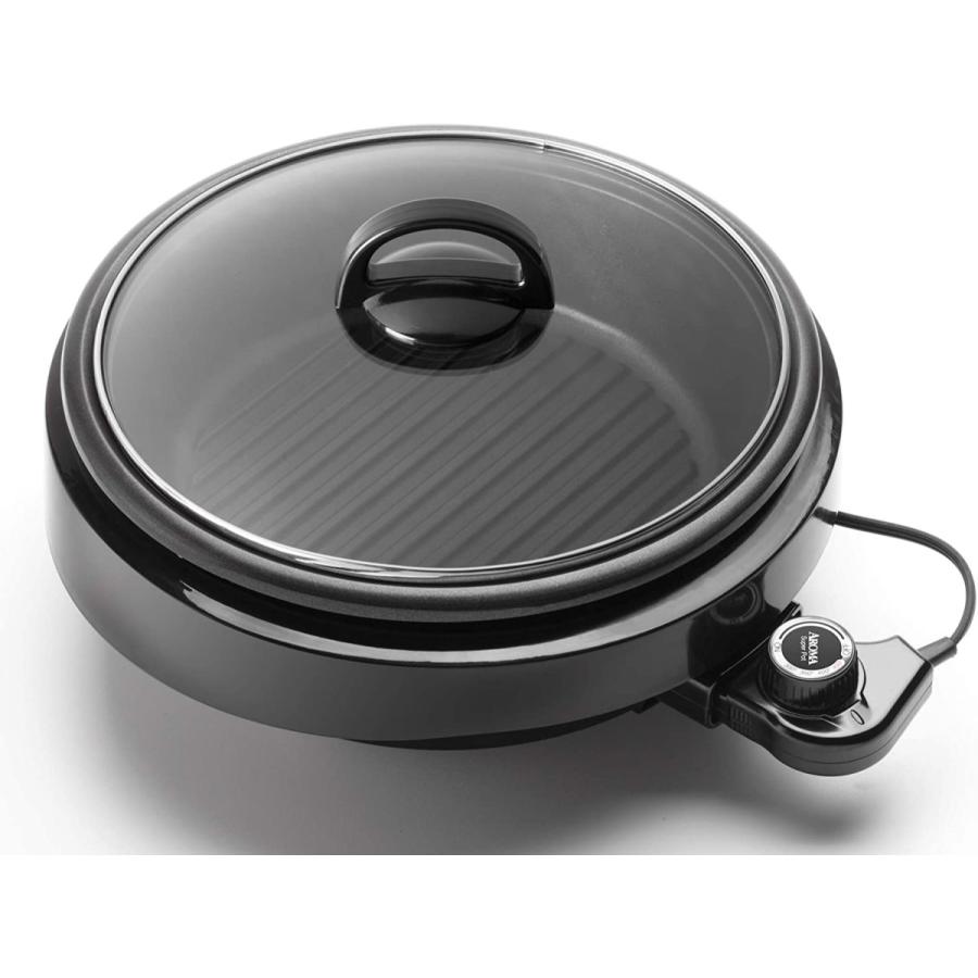 【初売り】 Aroma Housewares ASP-137B 3-Quart/10-inch 3-in-1 Super Pot with Grill Plate