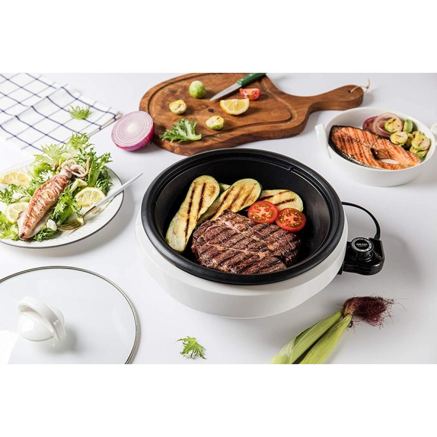 【初売り】 Aroma Housewares ASP-137B 3-Quart/10-inch 3-in-1 Super Pot with Grill Plate