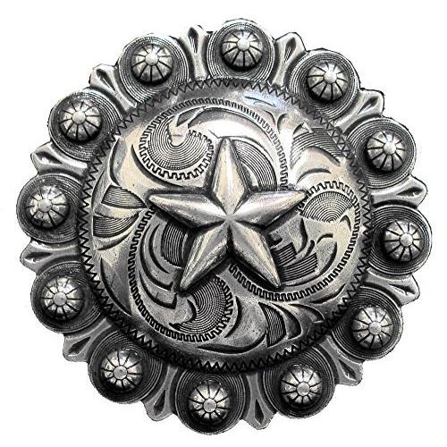 Belts.com メンズ BS9264-4-SRTPGPアンティークの銀と金はワイド刻印スターベリーコンチョ10個入りメッキ 1と3/4