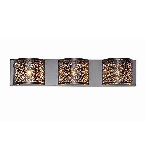 ET2 Lighting E21316-10BZ Bathroom Fixture with Metal Shades%カンマ% Bronze Fin