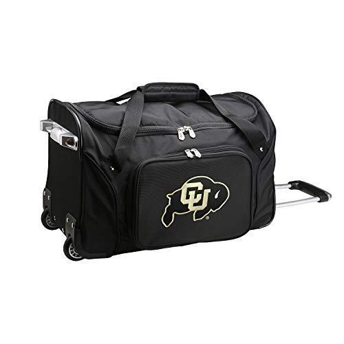 NCAAデザインのホイールダッフルバッグ 22 x 12 x 5.5" ブラック