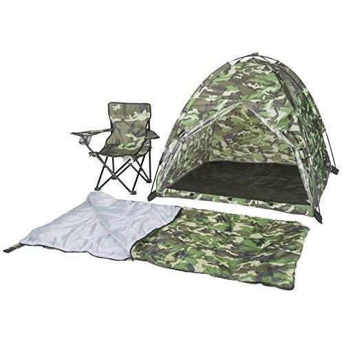 [パシフィックプレイテント]Pacific Play Tents Kids Green Camo Dome Tent Set with Sleepin