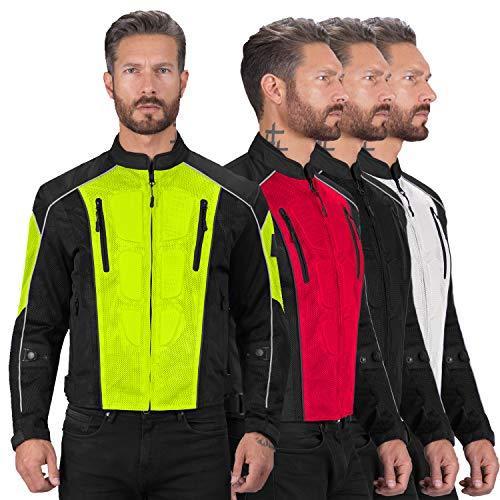 Viking Cycle Warlock モーターサイクルメッシュジャケット 男性用 L イエロー VC67-L