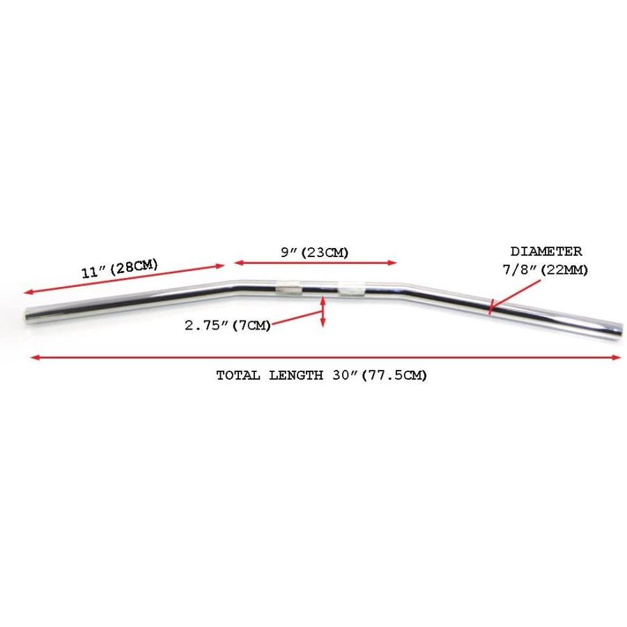 人気カラーの オートバイ オートバイ バイク スチール 22mm 7/8インチ クローム ドラッグバー ハンドルバー 最高品質