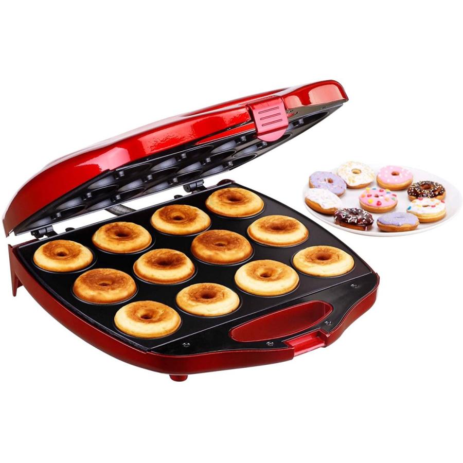 VonShef 12 Mini Donut Electric Maker Kit Set, Small Donut Snack Machine