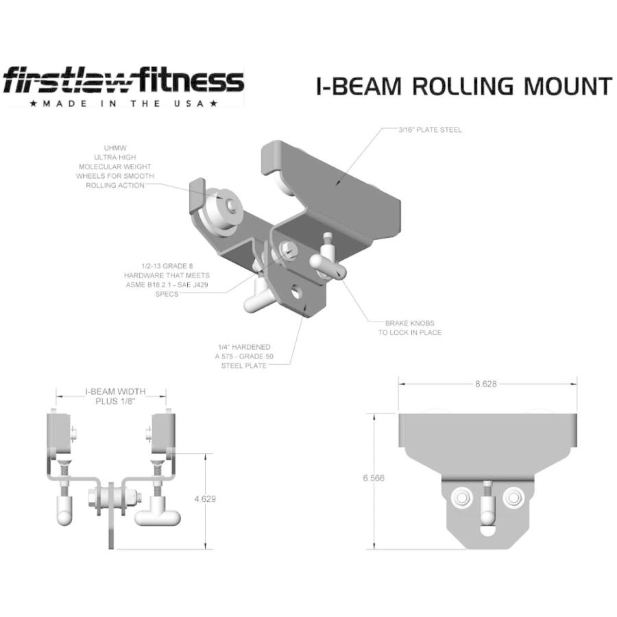 即購入可★ Firstlaw Fitness I-Beam ローリングパンチングバッグマウント - (グリーン - 3.5インチ - 7インチ幅 I-ビーム) 【BC7589947354】(27266円)