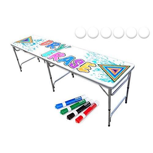 PartyPongTables.com 8フィートビアポンテーブル オプションのカップ用の穴とLED変光ライト?-?テーブルデザイン11種類 (カスタ(43096円)