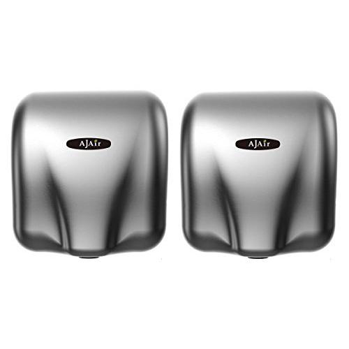 AjAir (2 パック 高耐久 商用1800ワット 高速 自動ホットハンドドライヤー - ステンレススチール(ステンレススチール)