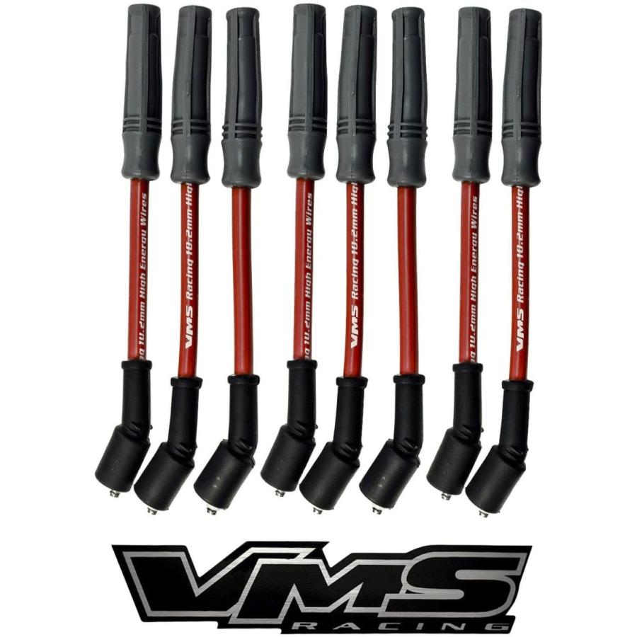 08-16 VMS Racing 10.2mm 高性能エンジンスパークプラグ イグニッションワイヤセット 赤 LS3 6.2L V8 GMエンジン用 :B01EXFBJY8:Only You One shop 通販 スパークプラグ点火ワイヤー LS1用 LS2用 LS3用 LS6用 LS7用 LSA エンジン用 8.2 mm 45度 8個