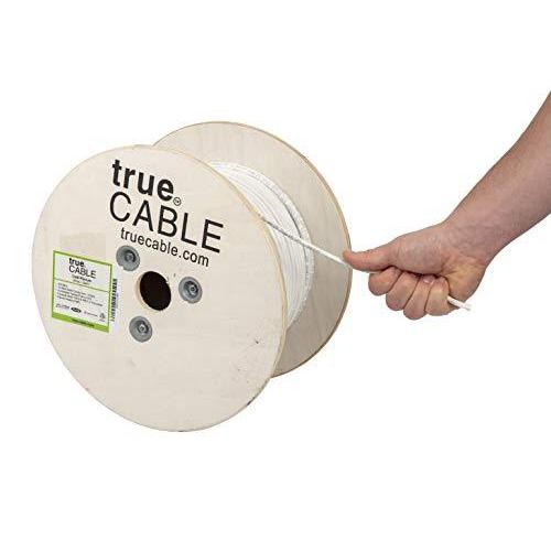 trueCABLE Cat6 プレナム (CMP) 500フィート ホワイト 23AWG 4ペア ソリッド裸銅 550MHz ETL認証 非シールドツ