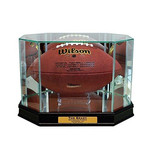 Perfect Cases 八角形 フットボール ディスプレイケース ブラック 彫刻と保護ガラス付き