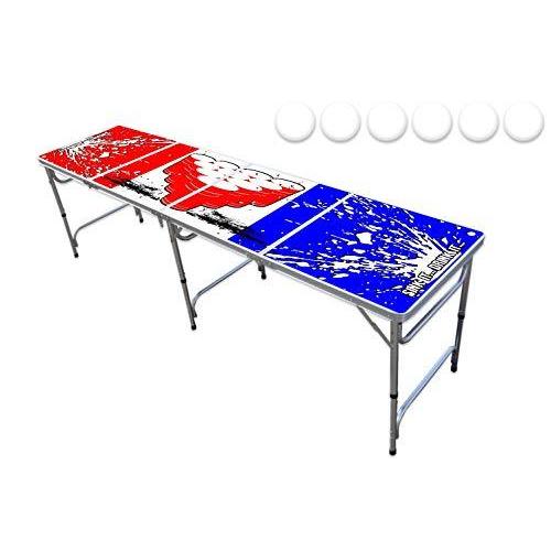 PartyPongTables.com 8フィートビアポンテーブル オプションのカップ用の穴とLED変光ライト?-?テーブルデザイン11種類 (カスタ(27191円)