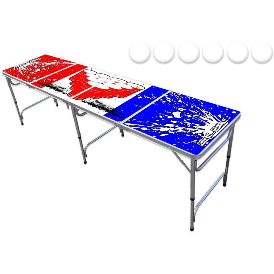 ウルトラ！ PartyPongTables.com 8フィートビアポンテーブル オプションのカップ用の穴とLED変光ライト?-?テーブルデザイン11種類 (カスタ 【VQL7569053838】(27191円)