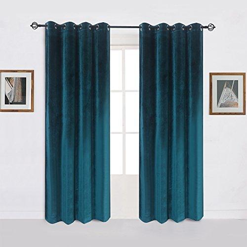 Cherry Home 遮光ウィンドウカーテンパネル フランネルベルベット ドレープ グロメット付き 52Wx72L(2 Panels)