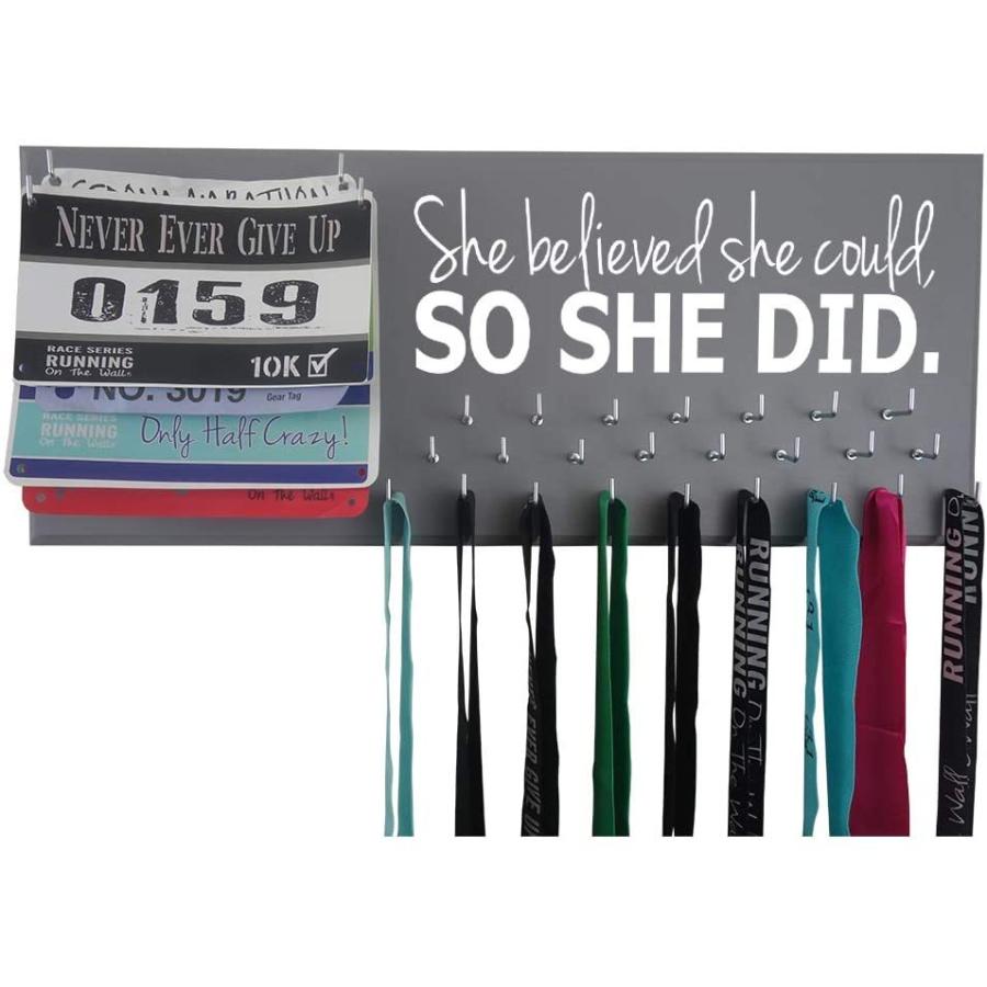 Running on the Wall、実行メダルハンガー、実行Medal表示とレースBibs???彼女は彼女と信じられたため、彼女はでした???Ru 