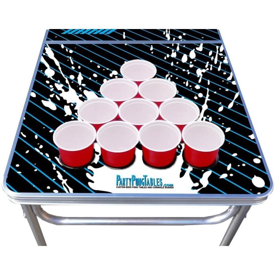 【値下げ⭕️】 PartyPongTables.com 8フィートビアポンテーブル オプションのカップ用の穴とLED変光ライト?-?テーブルデザイン11種類 (カスタ 【QG1034963422】(37180円)