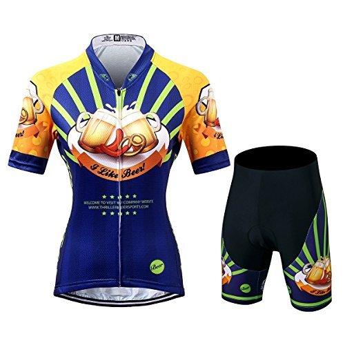 Thriller Rider Sports サイクルジャージ レディス 女性自転車運動服装半袖やショートパンツ セット - 組み合わせ I Like