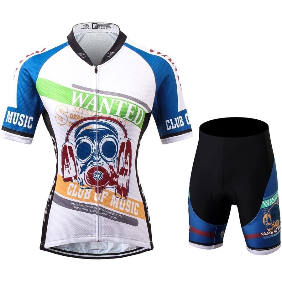 Thriller Rider Sports サイクルジャージ レディス 女性自転車運動服装半袖やショートパンツ セット - 組み合わせ Wanted 