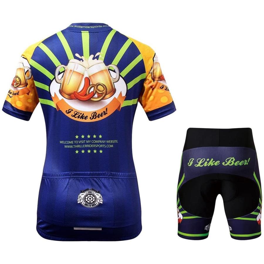 Thriller Rider Sports サイクルジャージ レディス 女性自転車運動服装半袖やショートパンツ セット - 組み合わせ I Like 