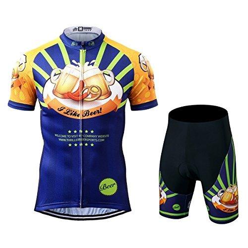 送料無料Thriller Rider Sports サイクルジャージ メンズ 男性自転車運動服装半袖やショートパンツ セット - 組み合わせ I Like B