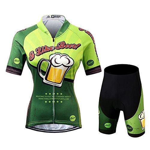 Thriller Rider Sports サイクルジャージ レディス 女性自転車運動服装半袖やショートパンツ セット - 組み合わせ I Like