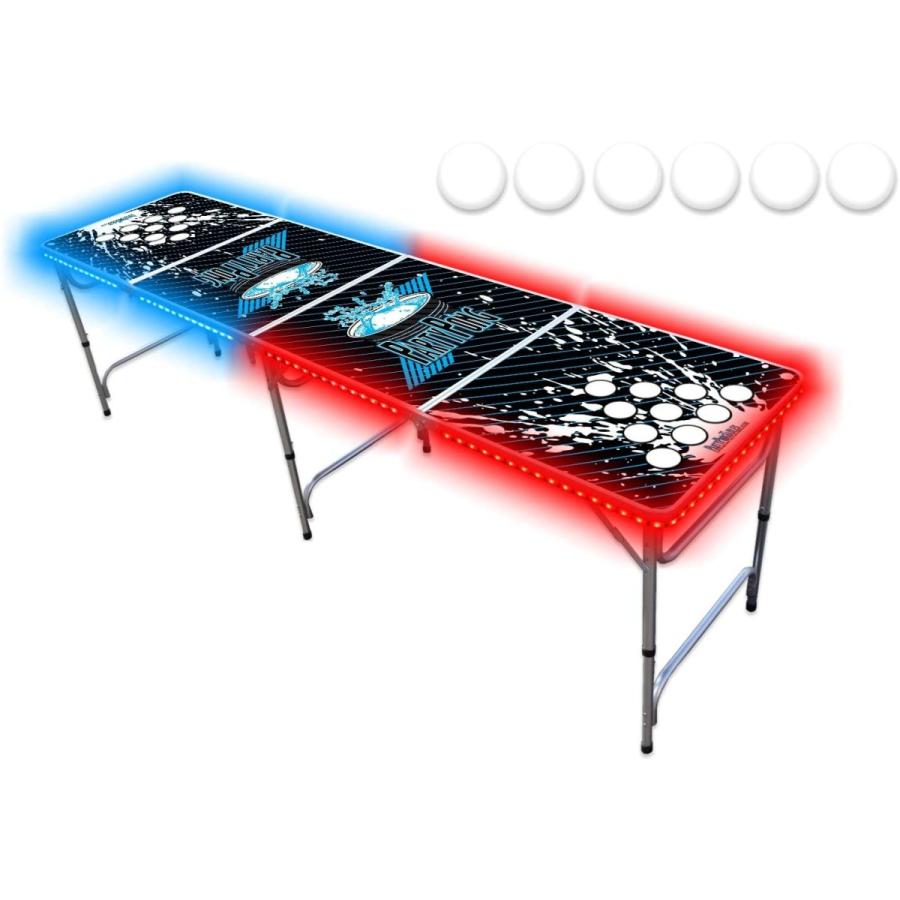 ほぼ未使用 PartyPongTables.com 8フィートビアポンテーブル オプションのカップ用の穴とLED変光ライト?-?テーブルデザイン11種類 (カスタ 【NAN1264446559】(45424円)