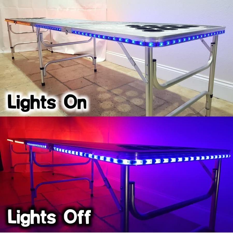 ほぼ未使用 PartyPongTables.com 8フィートビアポンテーブル オプションのカップ用の穴とLED変光ライト?-?テーブルデザイン11種類 (カスタ 【NAN1264446559】(45424円)
