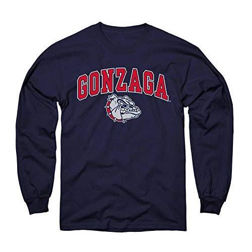 純正直販店 Gonzaga Bulldogs Arch &ロゴGamedayクルーネックスウェットシャツ – ネイビー、 L ブルー
