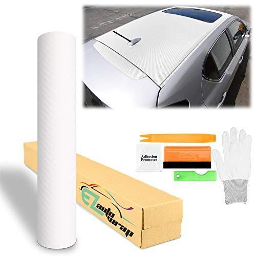 即出荷 無料ツールキット ホワイト 3d カーボンファイバー テクスチャード加工 マット 車 ビニール ラップ ステッカー デカール フィルムシート 60 美品中古 車 バイク 自転車 自動車 Cavis Tech