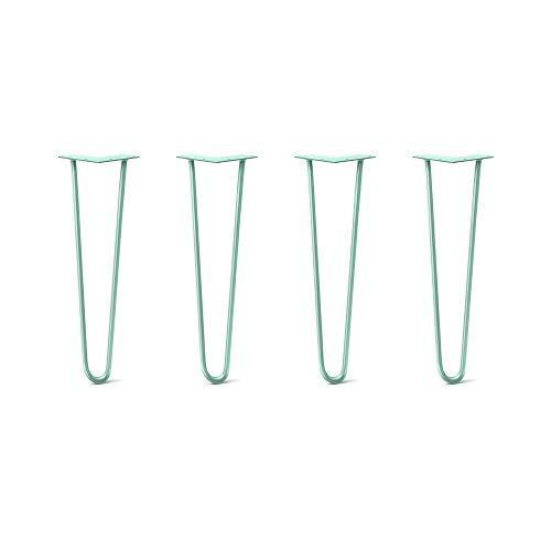 20インチ 高耐久 DIY ヘアピン脚 4個セット - 100% 米国製 リサイクルスチール 優れたQA試験済み重量容量 - ネジ&床プロテクター (