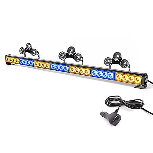 SmallfatW 32インチ 28 LED ストロボライトバー 車 トラック ハザード 緊急警告 フロントガラス フラッシュライトバー シガーライタ