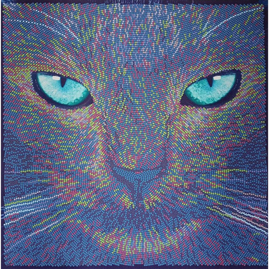 送料無料 ビーズ刺繍キット 黒猫 ビーズステッチパターン 猫クロスステッチキット ペット愛好家へのギフトアイデア アニマルニードルポイント 刺繍壁装飾 未使用 Esg Football Net