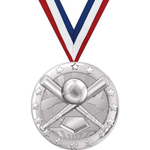 ベースボールメダル - 2インチ シルバー 野球チーム メダル賞 プライム