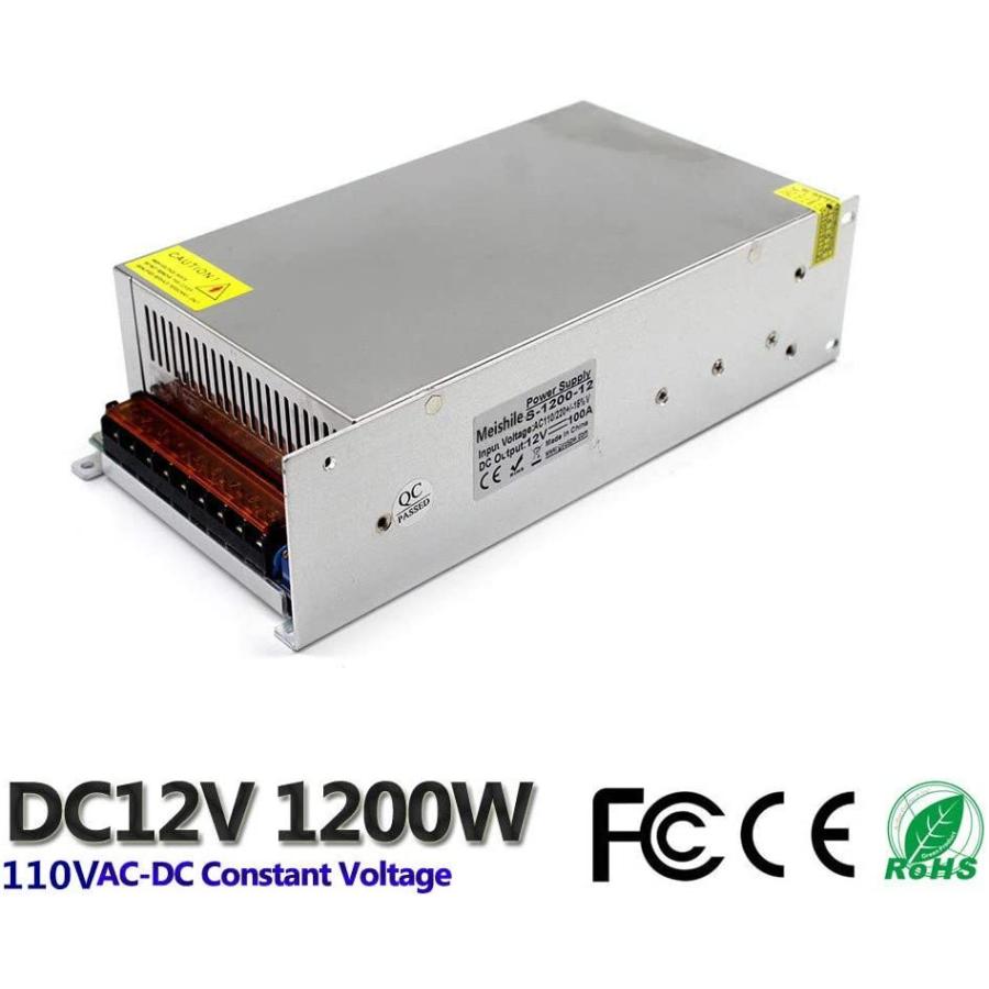 12V 100A 1200W LEDドライバスイッチング電源 (SMPS)110VAC-DC12V モニタリング電源 産業用電源変圧器 