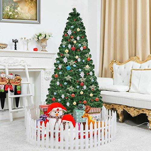 Costway 7フィート 人工クリスマス 予め点灯 光ファイバー ツリー 7フィート 8つのフラッシュモード 電解消 Ul認定 温白色 Ledライト メタルスタンド B07kp6ympy 電解消 One Ledライト メタルスタンド Shop You グリーン Only