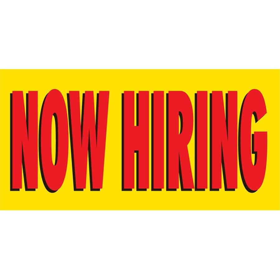 人気ブランド ハーフプライス バナー Now Hiring ビニールバナー インドア アウトドア ボールバンジー ジップタイ付き 簡単吊り下げサイン 手帳 Www Oroagri Eu