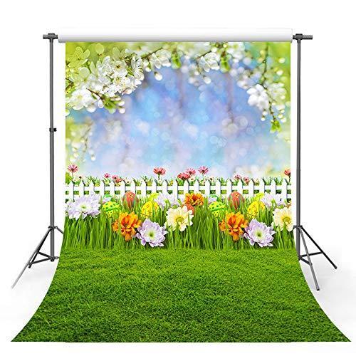 メーカー直送品 送料無料mehofotoハッピーイースター春写真背景草原花カラフルエッグブルースカイフェンス草フローラルガーデンチャイルドポー 大阪の直営店舗 ショップ Clima Flex Com
