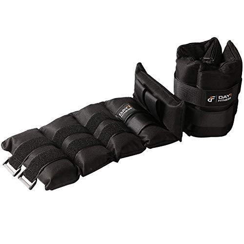 Day 1 Fitness アンクルウェイトペア 10ポンド 2個セット 調節可能なベルクロストラップ付き 通気性 吸湿性重量ストラップ 男女兼用 快適な足首 手首ウェイ
