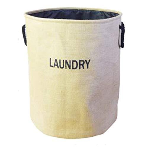 JINRONG 防水収納バスケット 折りたたみ可能 ラウンドコットンリネン ランドリーバスケット おもちゃ収納バスケット 汚れた衣類スタンド ストレー