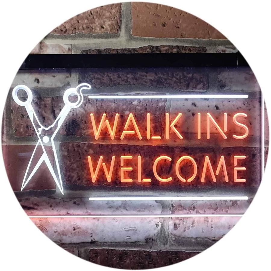 素晴らしい価格 ｌｅｄ看板 Color Dual Welcome Ins Walk Cut Hair Scissor Barber ネオンプレート 白色 標識 サイン 手帳 Www Oroagri Eu