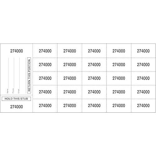 高品質】 ホワイト中国オークションチケット500枚 (スタブ選択2種類