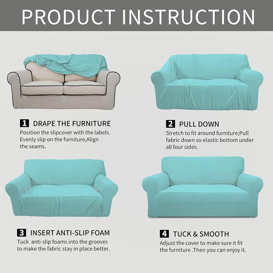 Easy Going ストレッチソファースリップカバー 1枚 ソファカバー 家具プロテクター ソファソフト ゴム底 子供用 ポリエステル スパンデック 家具プロテクター
