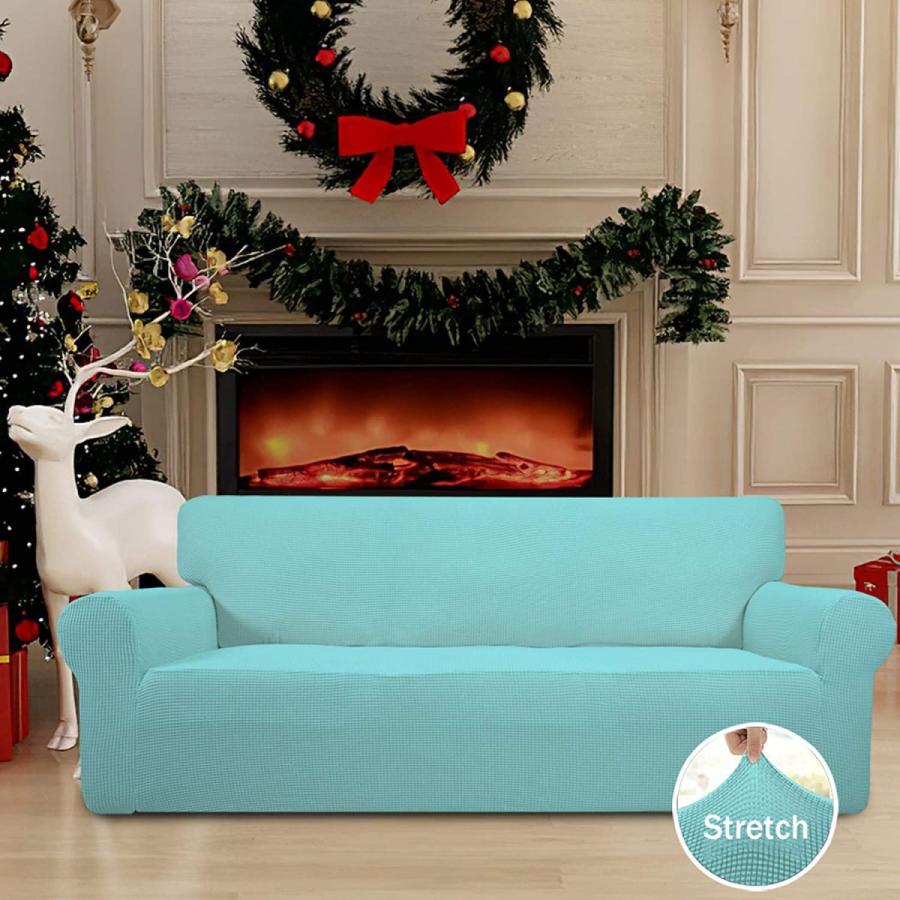 Easy Going ストレッチソファースリップカバー 1枚 ソファカバー 家具プロテクター ソファソフト ゴム底 子供用 ポリエステル スパンデック 家具プロテクター