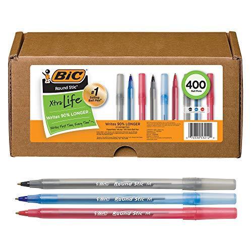大勧め Bic ラウンドスティック 文具 ステーショナリー エクストラライフ ボールペン 中字 手帳 日記 家計簿 1 0mm You ブラック レッド ブルー 400本入りボックス B07tlp3jj6 Only You One Shop 品質は世界中で人気があります