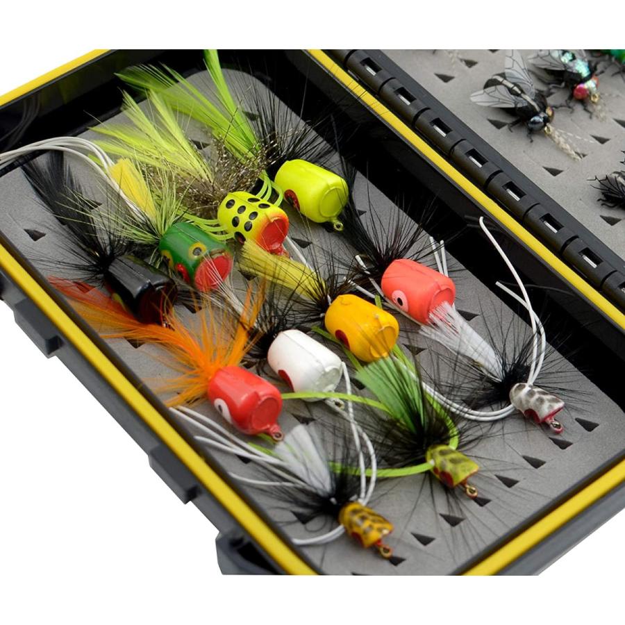 フライフィッシングフライキット フライアソートメント ウエア トラウト バス フィットネス トレーニング フライボックス付き ドライ ウェットフライ ニンフ ストリーマー フライポッパー B07txwrb6pならショッピング ランキングや口コミも豊富なネット通販 更にお得な