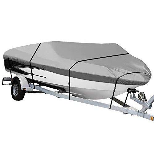 NEXCOVER ボートカバー 防水 高耐久 ボートカバー トレーラー可能 ランニングアバウトボートカバー V-Hull TRI-Hull プロスタイ
