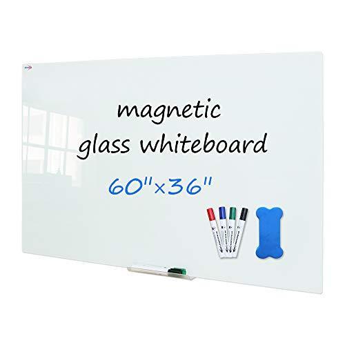 最高の品質 ガラスホワイトボード XIWODE 36 壁掛け強化ガラスホワイトボード 36インチ x 60 磁気ガラスドライイレースボード 36インチ x 60 オブジェ、置き物